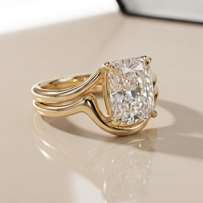 1.0 CT Round Solitaire Moissanite Diamond Bridal Ring Set