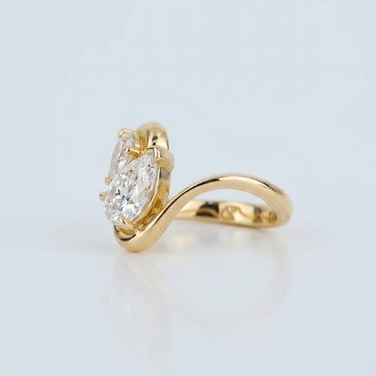 Marquise Swirl Solitaire Engagement Ring – 1 CT Lab Grown Diamond