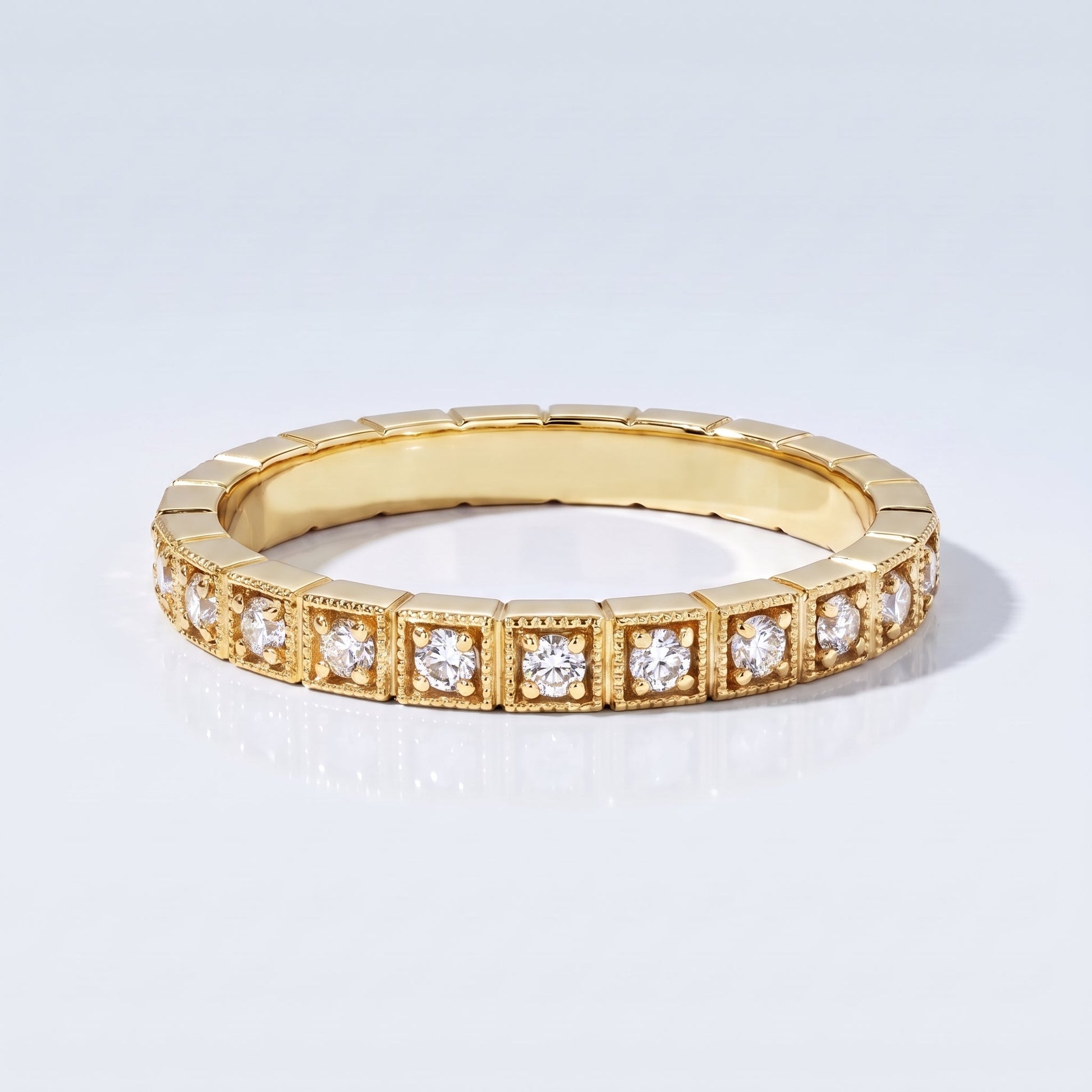 0.2 TCW Round Diamond Half Eternity DEF/VVS Lab Grown Wedding Band