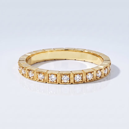 0.2 TCW Round Diamond Half Eternity DEF/VVS Lab Grown Wedding Band