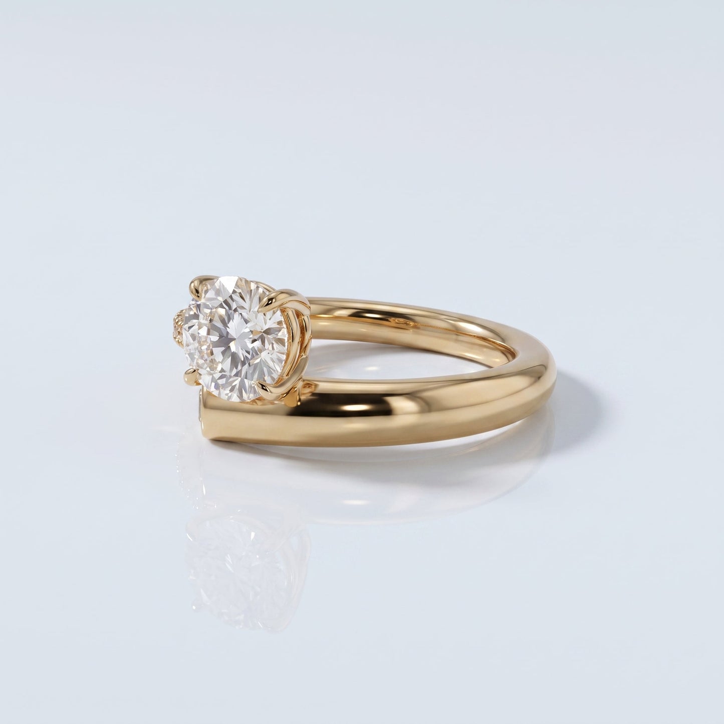 Marquise Swirl Solitaire Engagement Ring – 1 CT Lab Grown Diamond