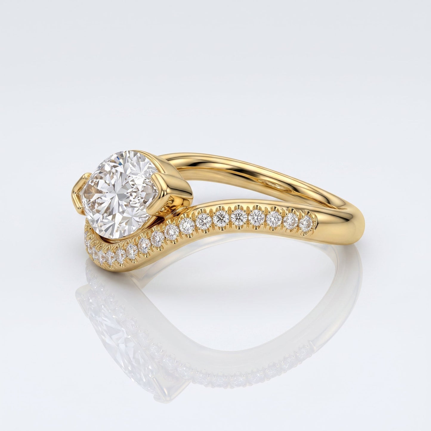 Marquise Swirl Solitaire Engagement Ring – 1 CT Lab Grown Diamond
