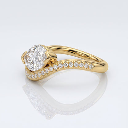 Marquise Swirl Solitaire Engagement Ring – 1 CT Lab Grown Diamond