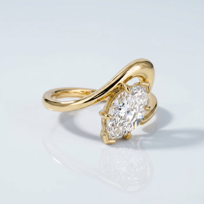 Marquise Swirl Solitaire Engagement Ring – 1 CT Lab Grown Diamond