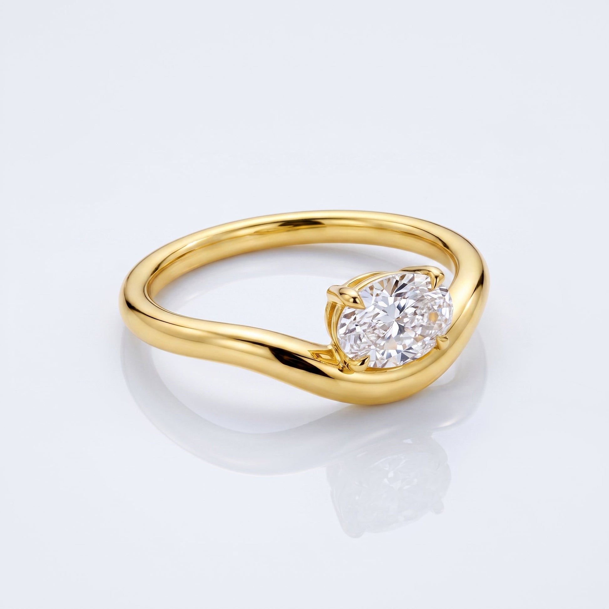 Marquise Swirl Solitaire Engagement Ring – 1 CT Lab Grown Diamond