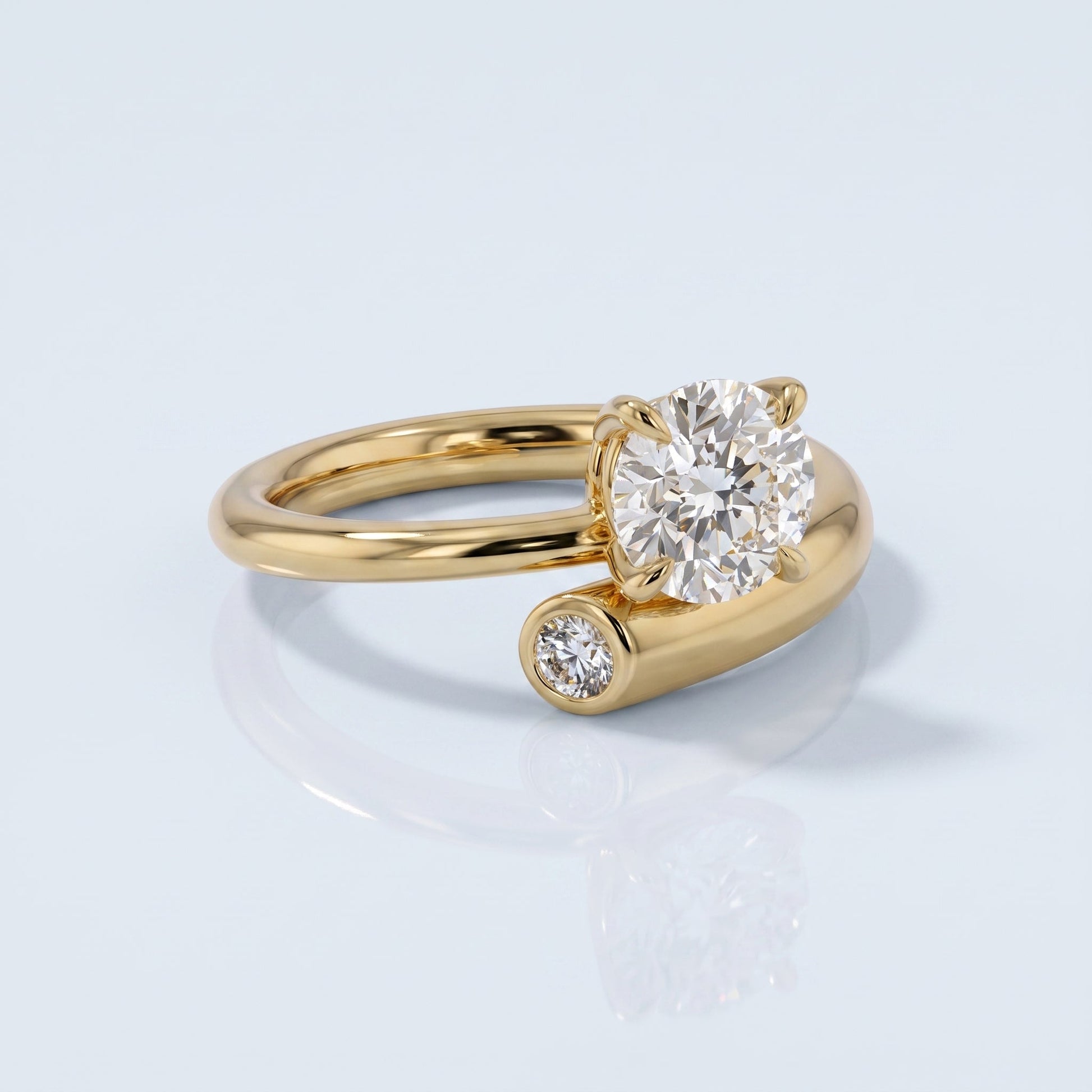 Marquise Swirl Solitaire Engagement Ring – 1 CT Lab Grown Diamond