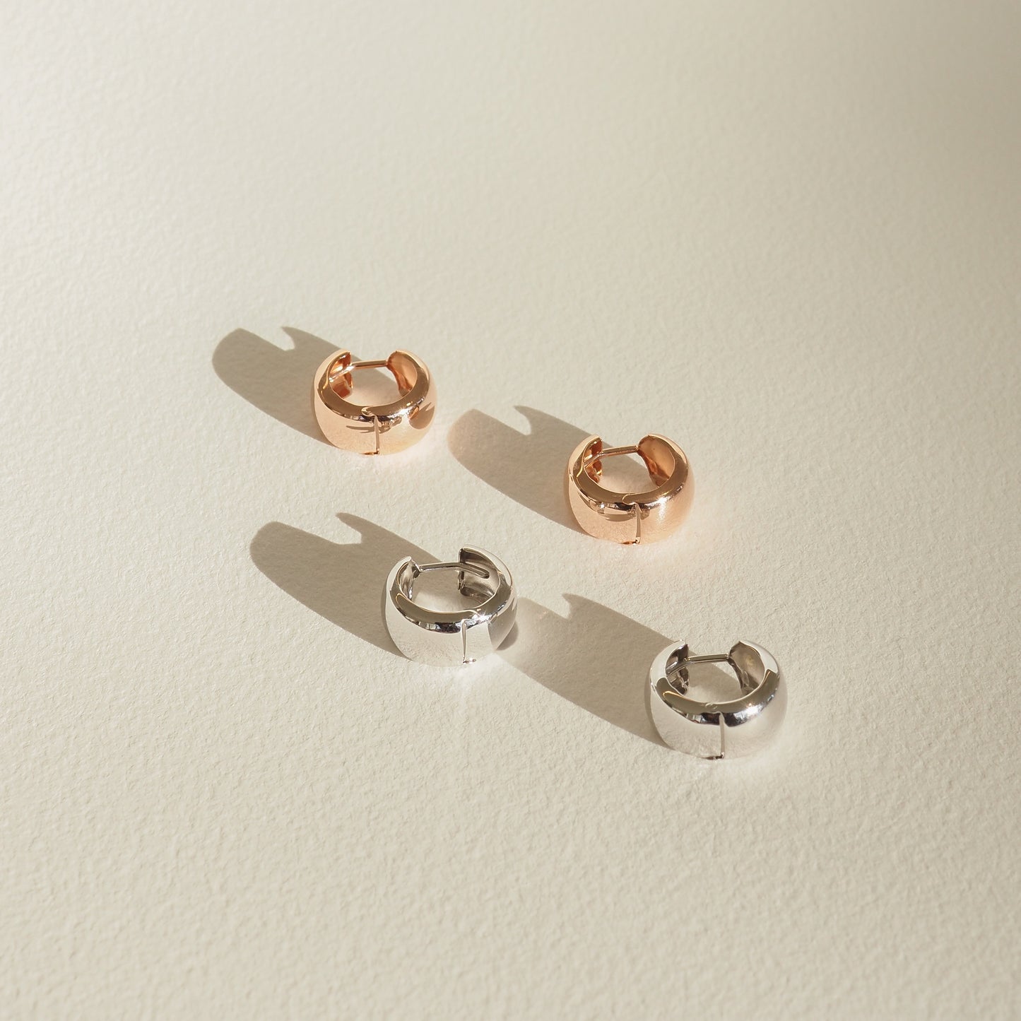 Wide Gold Huggies Earrings in Gold 3