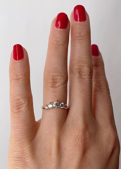 0.72 TCW Round Five Stones Lab Grown Diamond Wedding Band