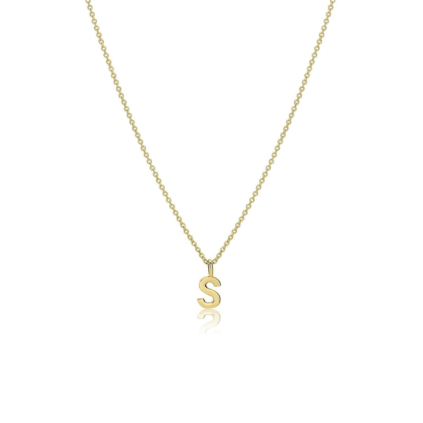Customize Letter 'S' Necklace in Solid Gold 2