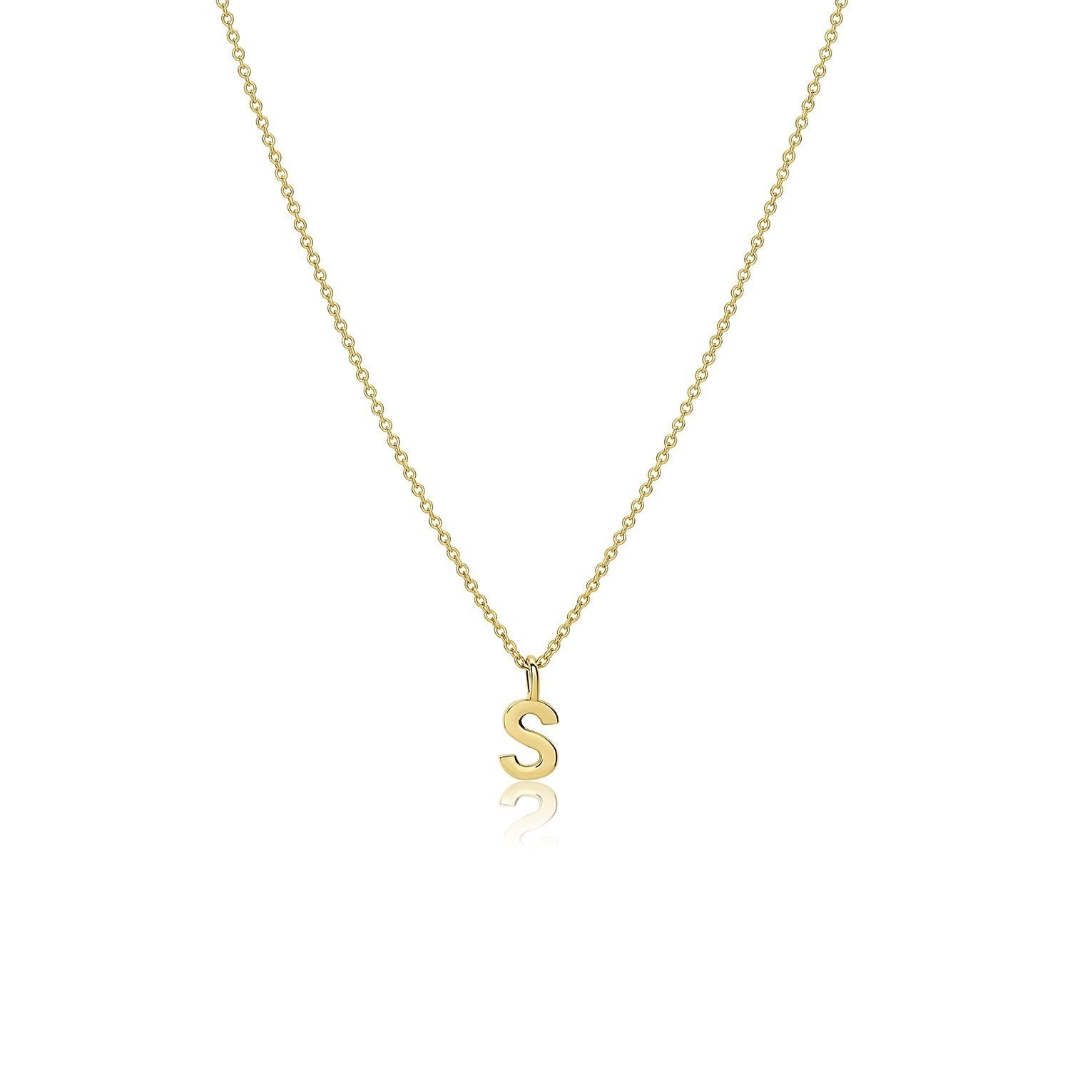 Customize Letter 'S' Necklace in Solid Gold 2