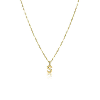 Customize Letter 'S' Necklace in Solid Gold 2