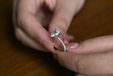 Stunning 1.0 - 2.0 CT Pear Moissanite Engagement Ring with Pave Design 2