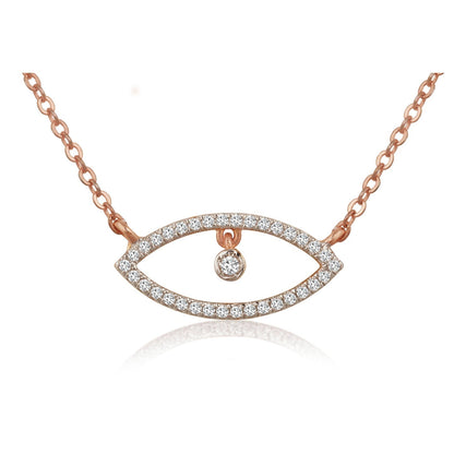 0.50 TCW Round Moissanite Diamond Evil Eye Pendant Necklace in Solid Gold 1