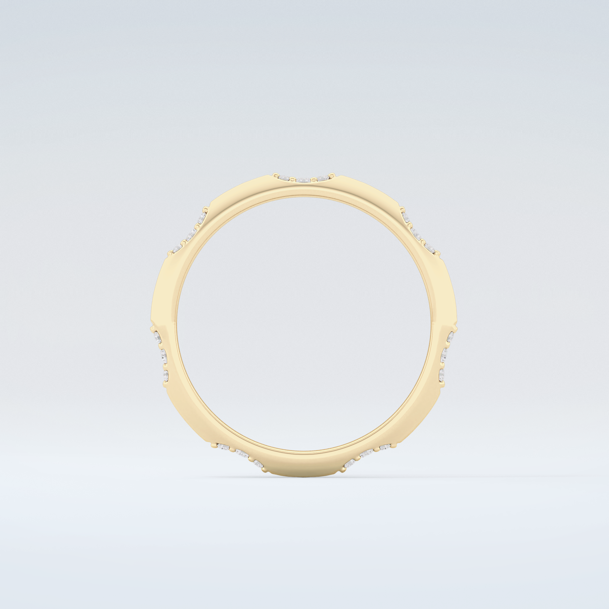0.09 TCW Round Shaped Moissanite Wedding Band 2