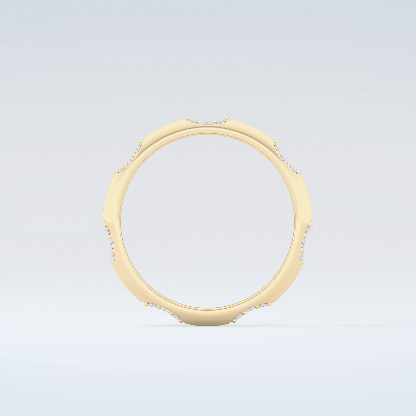 0.09 TCW Round Shaped Moissanite Wedding Band 2