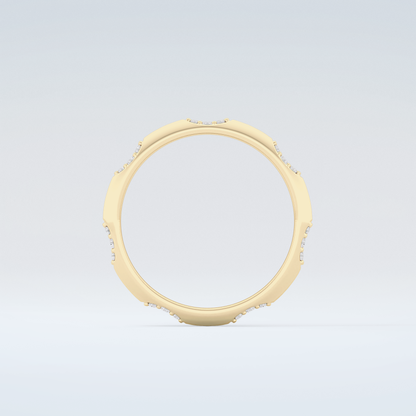 0.09 TCW Round Shaped Moissanite Wedding Band 2