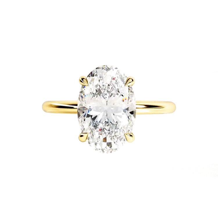 Marquise Shaped Three Stone Lab Grown Diamond Engagement Ring