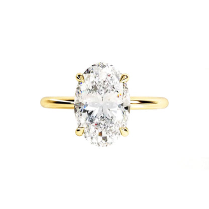 Marquise Shaped Three Stone Lab Grown Diamond Engagement Ring