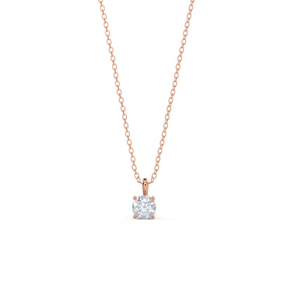 1.0 CT Round Moissanite Diamond Solitaire Necklace in Solid Gold 6