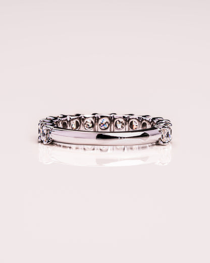 2.8 CT Princess Stones Half Eternity Lab Grown Diamond Wedding Band