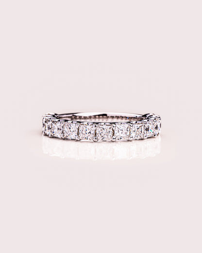 2.8 CT Princess Stones Half Eternity Lab Grown Diamond Wedding Band