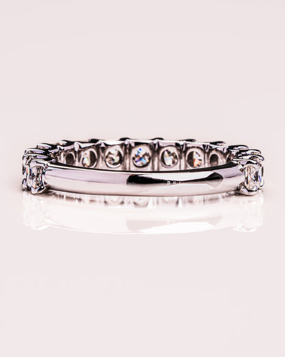 2.8 CT Princess Stones Half Eternity Lab Grown Diamond Wedding Band