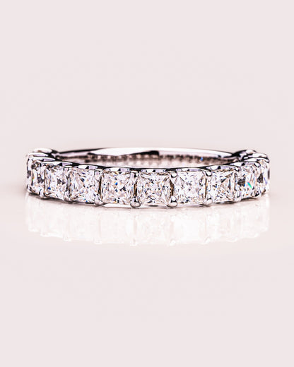 2.8 CT Princess Stones Half Eternity Lab Grown Diamond Wedding Band