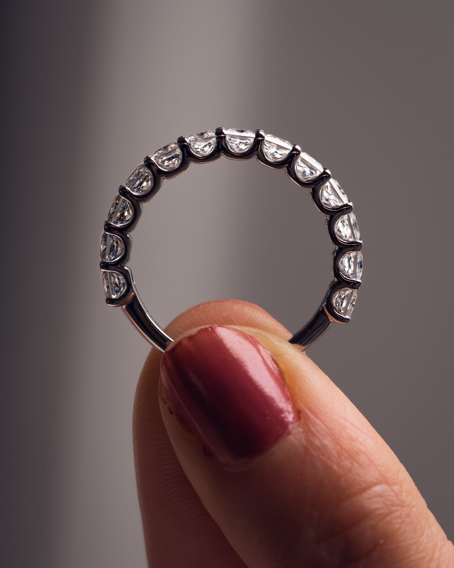 2.8 CT Princess Stones Half Eternity Lab Grown Diamond Wedding Band