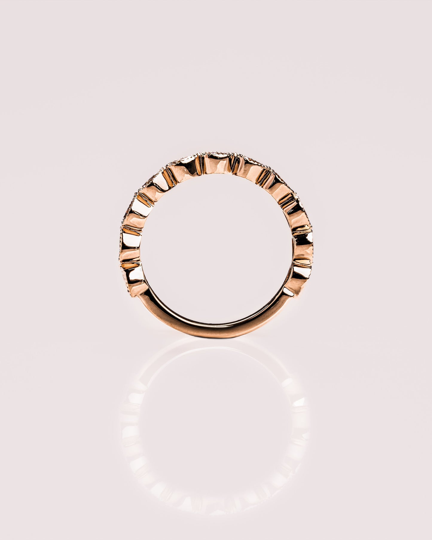 0.8 CT Pear Stones Milgrain Lab Grown Diamond Wedding Band