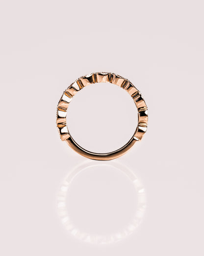 0.8 CT Pear Stones Milgrain Lab Grown Diamond Wedding Band