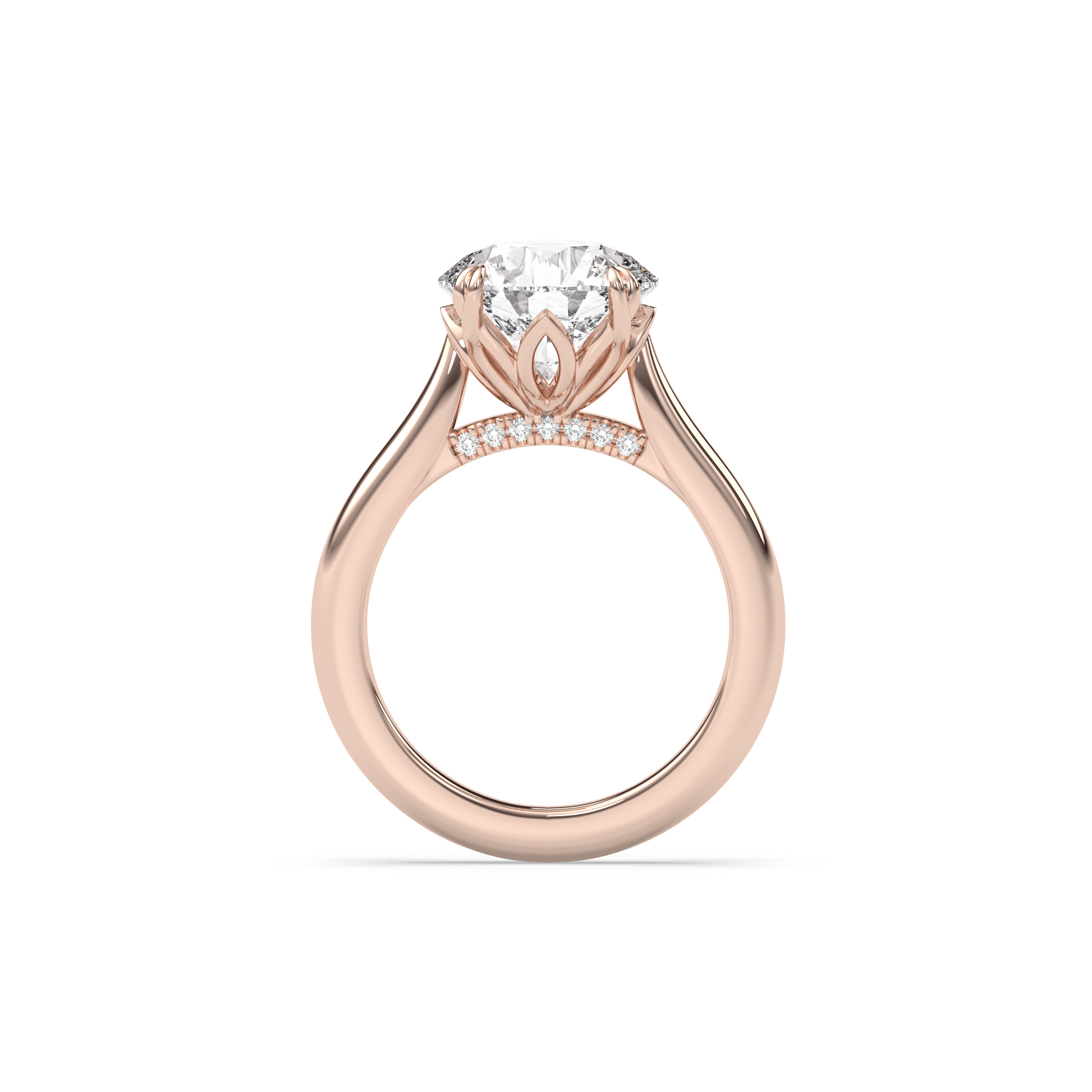 Marquise Shaped Three Stone Lab Grown Diamond Engagement Ring