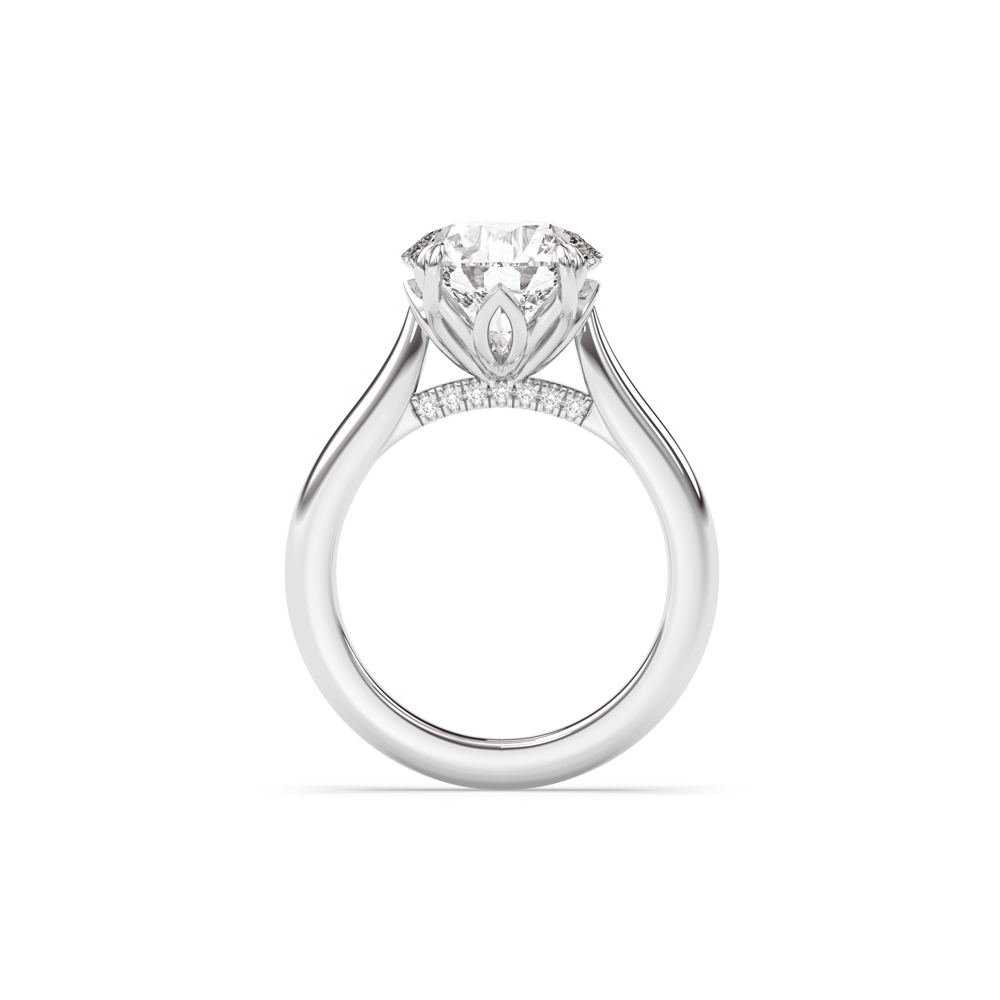 Marquise Shaped Three Stone Lab Grown Diamond Engagement Ring