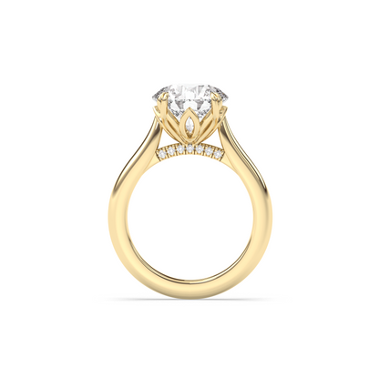 Marquise Shaped Three Stone Lab Grown Diamond Engagement Ring