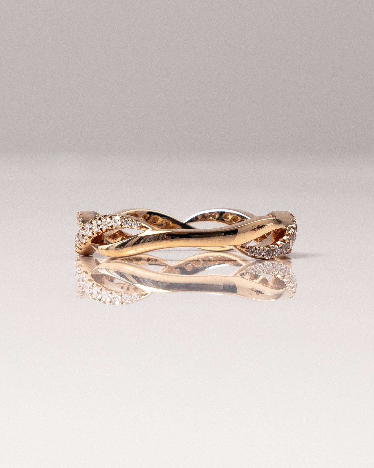 0.54 CT Round Stones Criss Cross Style Lab Grown Diamond Wedding Band