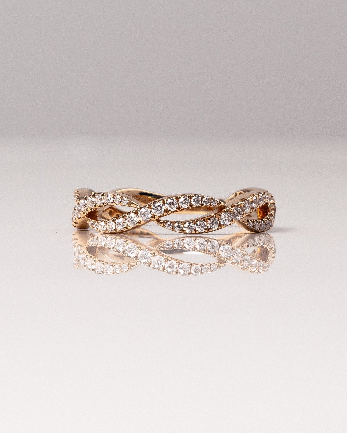 0.54 CT Round Stones Criss Cross Style Lab Grown Diamond Wedding Band