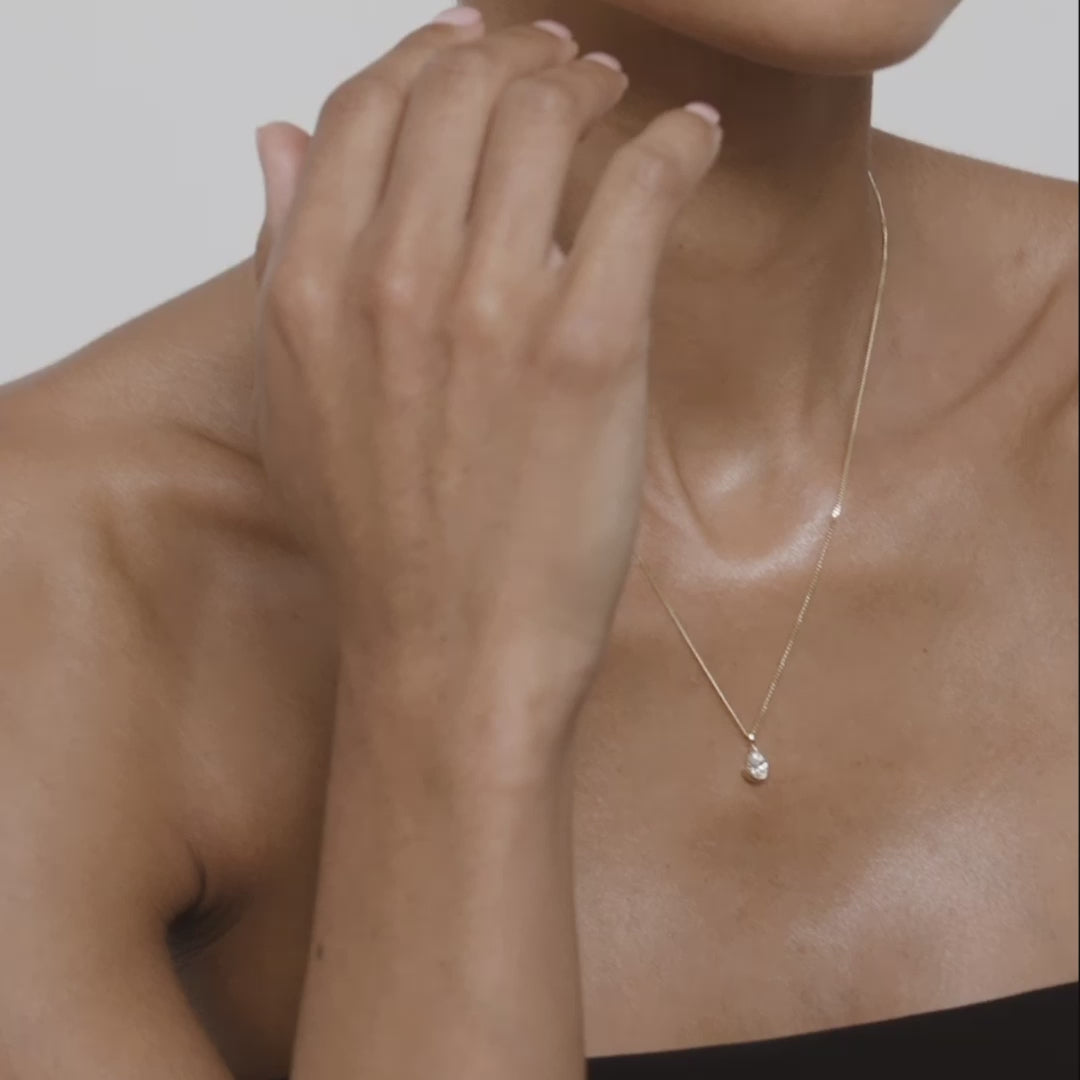 0.4 CT Pear Shaped Solitaire Lab Grown Diamond Necklace