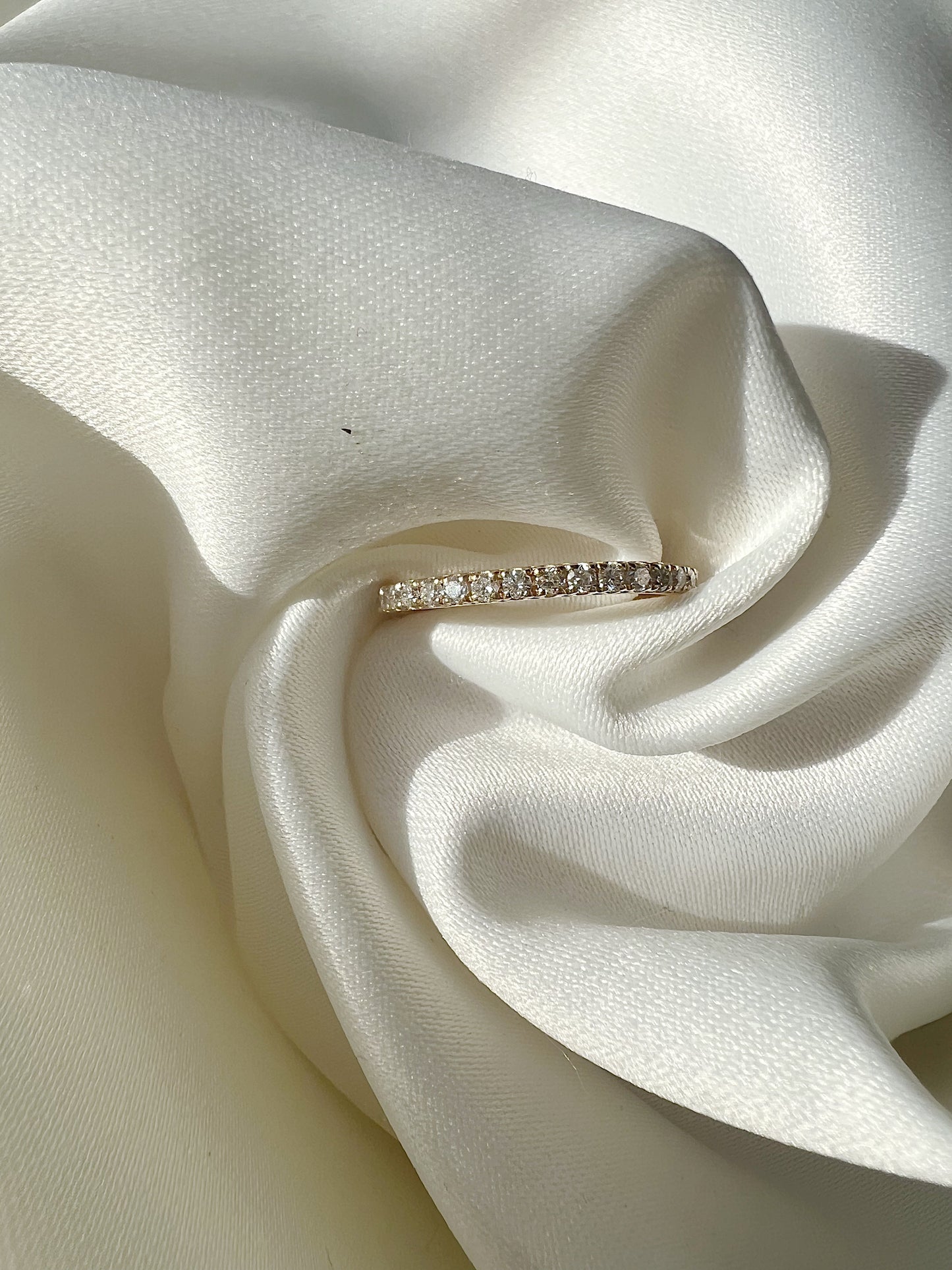 0.25 TCW Round Shaped Half Eternity Lab Grown Diamond Wedding Band