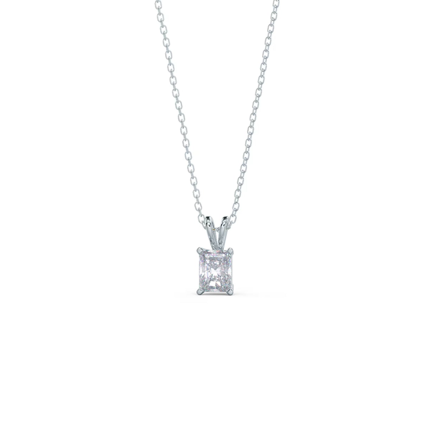 1.0 CT Radiant Cut Moissanite Diamond Solitaire Pendant Necklace in Solid Gold 5