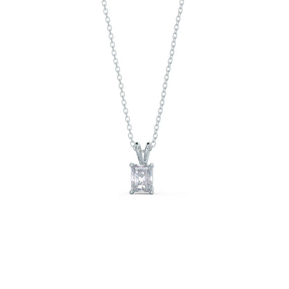 1.0 CT Radiant Cut Moissanite Diamond Solitaire Pendant Necklace in Solid Gold 5
