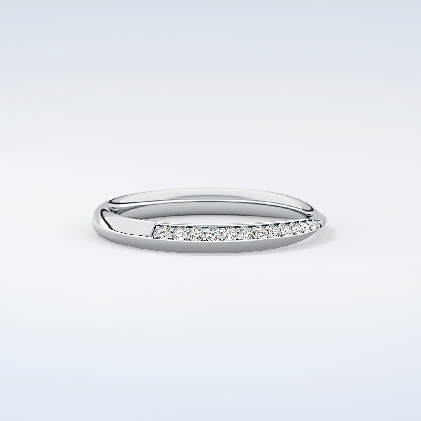 0.16 TCW Round Shaped Moissanite Wedding Band 16