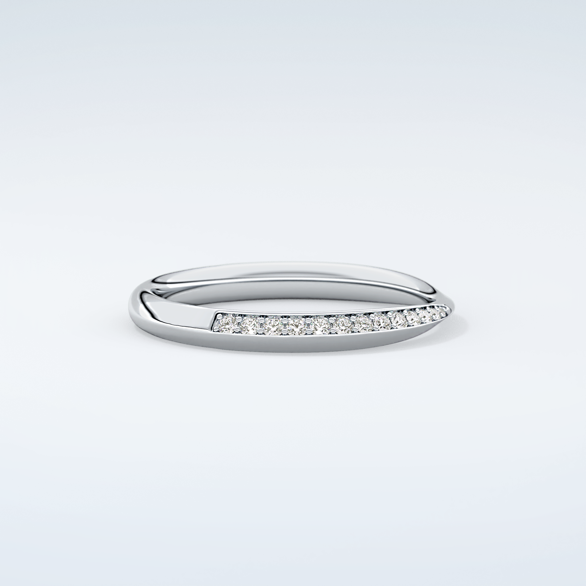 0.16 TCW Round Shaped Moissanite Wedding Band 16