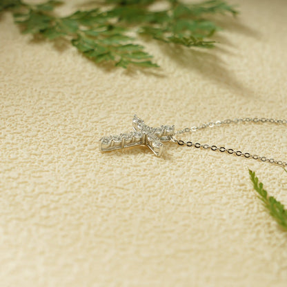 0.50 CT Round Moissanite Diamond Cross Pendant Necklace in Solid Gold 8