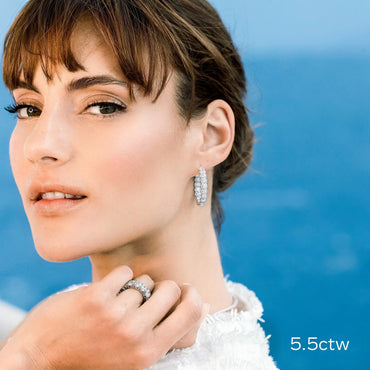 1.50 TCW Round Cut Moissanite Prong Set Inside Out Hoops Earrings in Gold 5