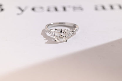 Stunning 1.0 - 2.0 CT Asscher Moissanite Engagement Ring With Twisted Pave Design 1