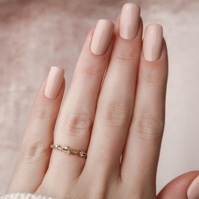 0.04 CT Round Shaped Twig Lab Grown Diamond Wedding Band