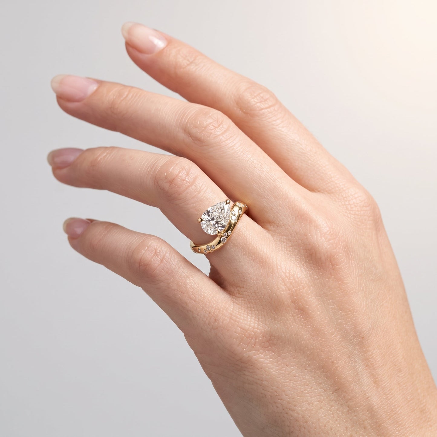 Marquise Swirl Solitaire Engagement Ring – 1 CT Lab Grown Diamond