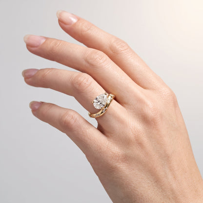 Marquise Swirl Solitaire Engagement Ring – 1 CT Lab Grown Diamond