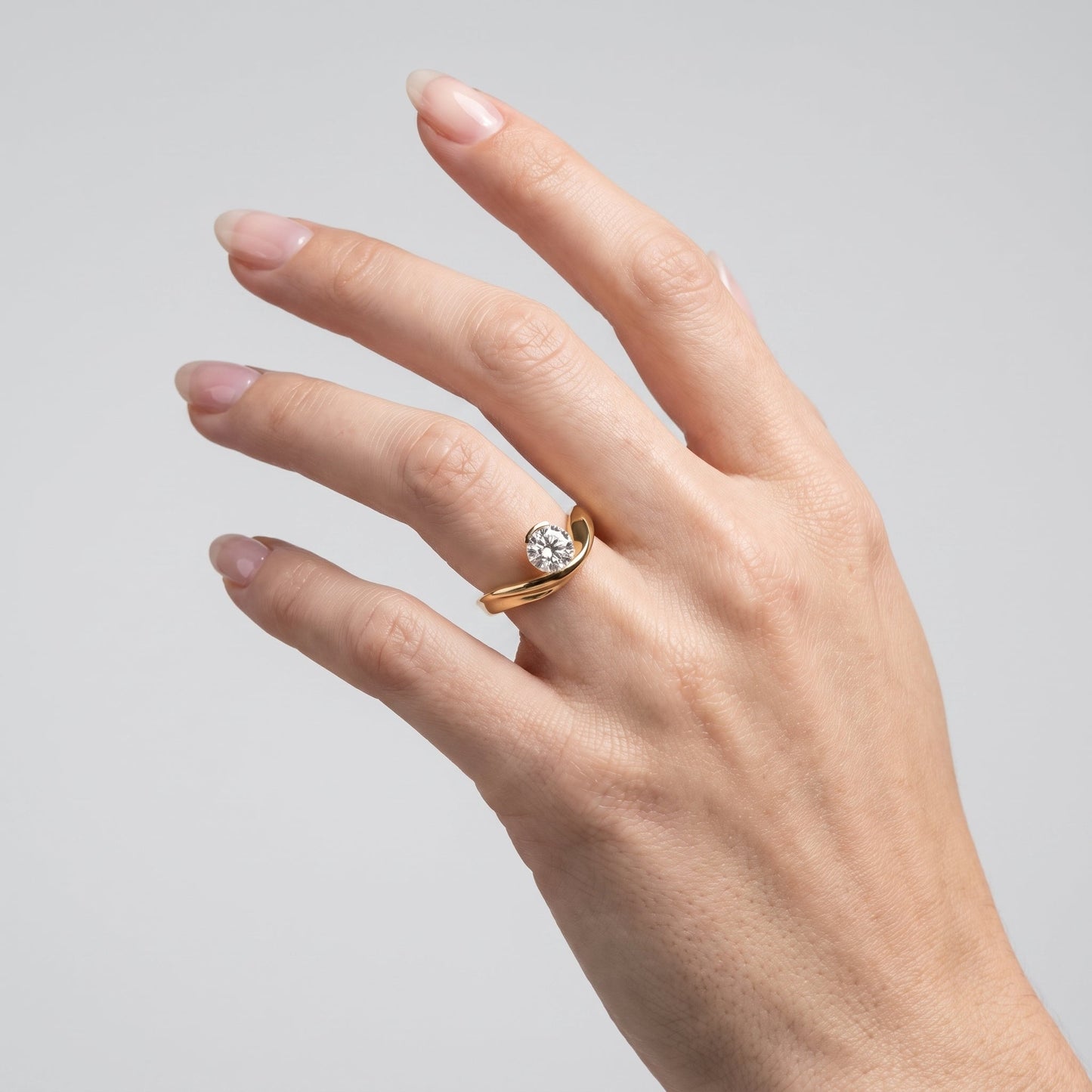 Marquise Swirl Solitaire Engagement Ring – 1 CT Lab Grown Diamond