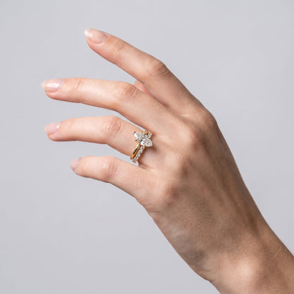 Marquise Swirl Solitaire Engagement Ring – 1 CT Lab Grown Diamond