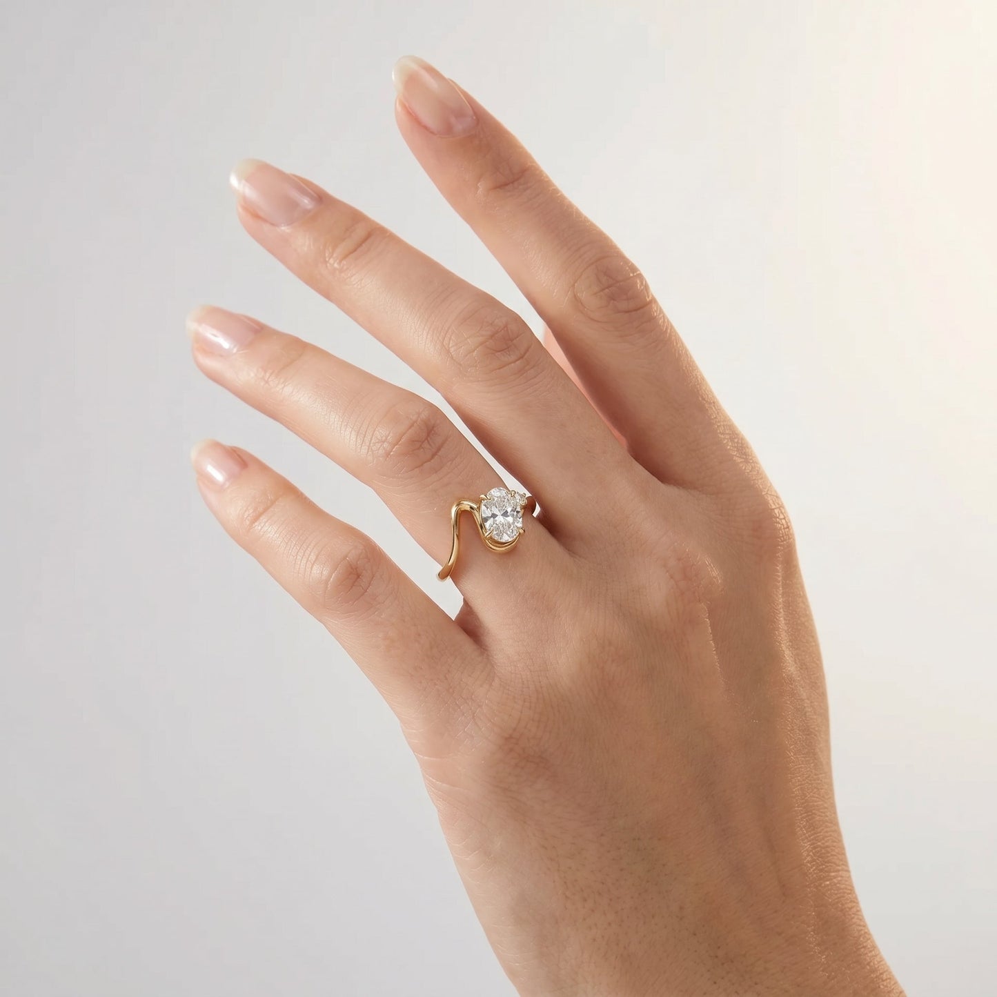 Marquise Swirl Solitaire Engagement Ring – 1 CT Lab Grown Diamond